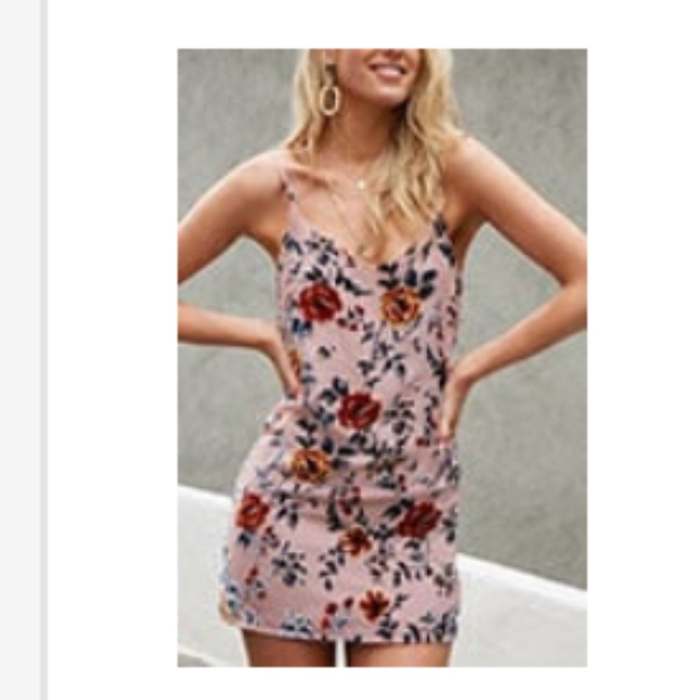 Velvet Floral Cami Dress